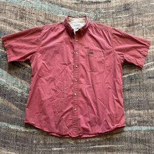 Men's Carhartt Faded Red Short Sleeve Button Up Casual Light Work Shirt Sz XL